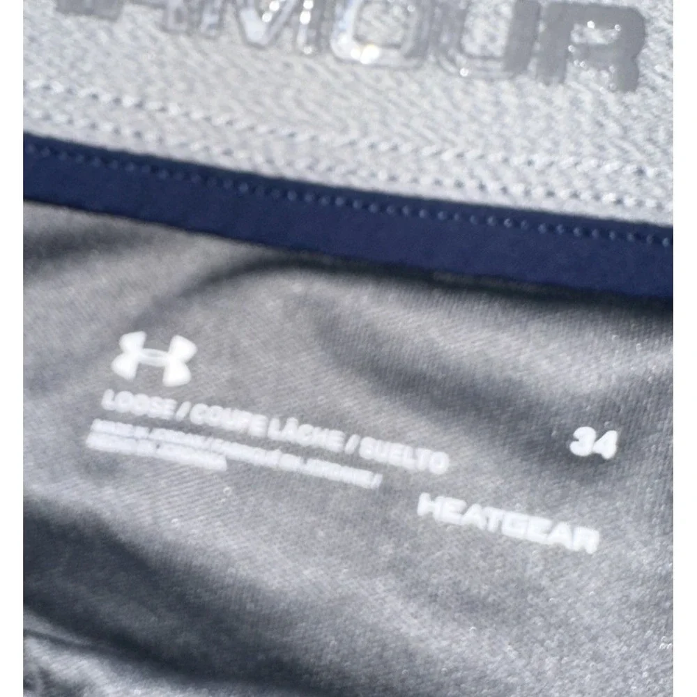Under Armour Loose Fit Golf Shorts 10 in Inseam Navy Blue Casual Stretch Mens 34